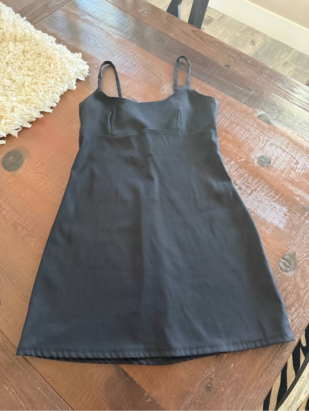 Charlotte Russe Black Solid Slip Mini Dress Strappy Sleeveless Short Sz M